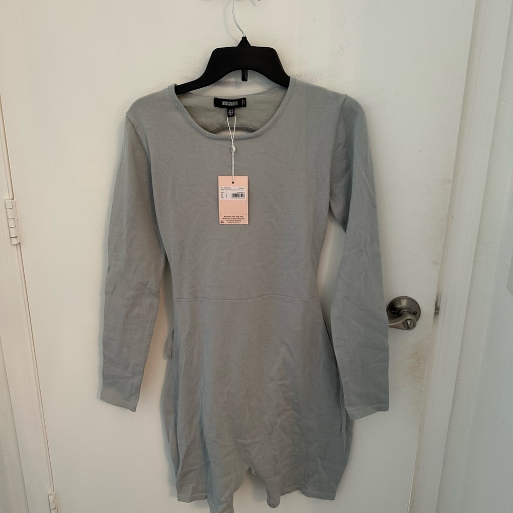 Gray Long Sleeve Romper